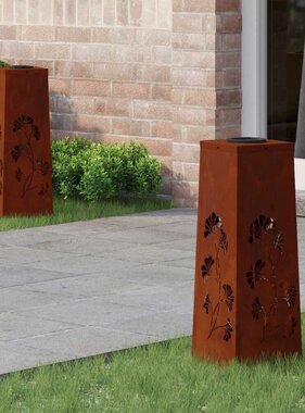 VidaXL Solar LED Pad Licht 2 pcs Cortenstaal Cortenstaal