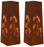 VidaXL Solar LED Pad Licht 2 pcs Cortenstaal Cortenstaal