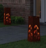 VidaXL Solar LED Pad Licht 2 pcs Cortenstaal Cortenstaal