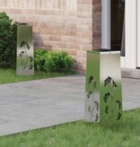 VidaXL Solar LED Pad Licht 2 pcs Gegalvaniseerd Gegalvaniseerd