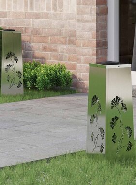 VidaXL Solar LED Pad Licht 2 pcs Gegalvaniseerd Gegalvaniseerd