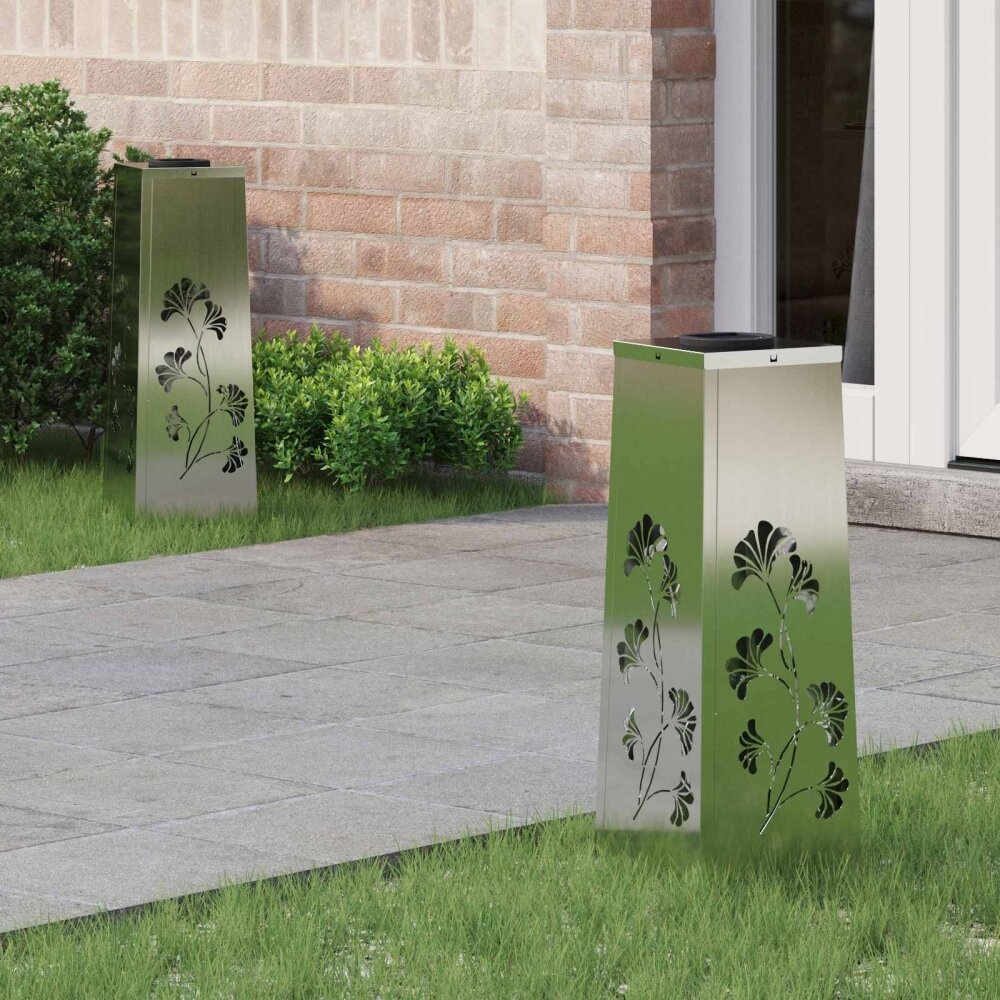 VidaXL Solar LED Pad Licht 2 pcs Gegalvaniseerd Gegalvaniseerd