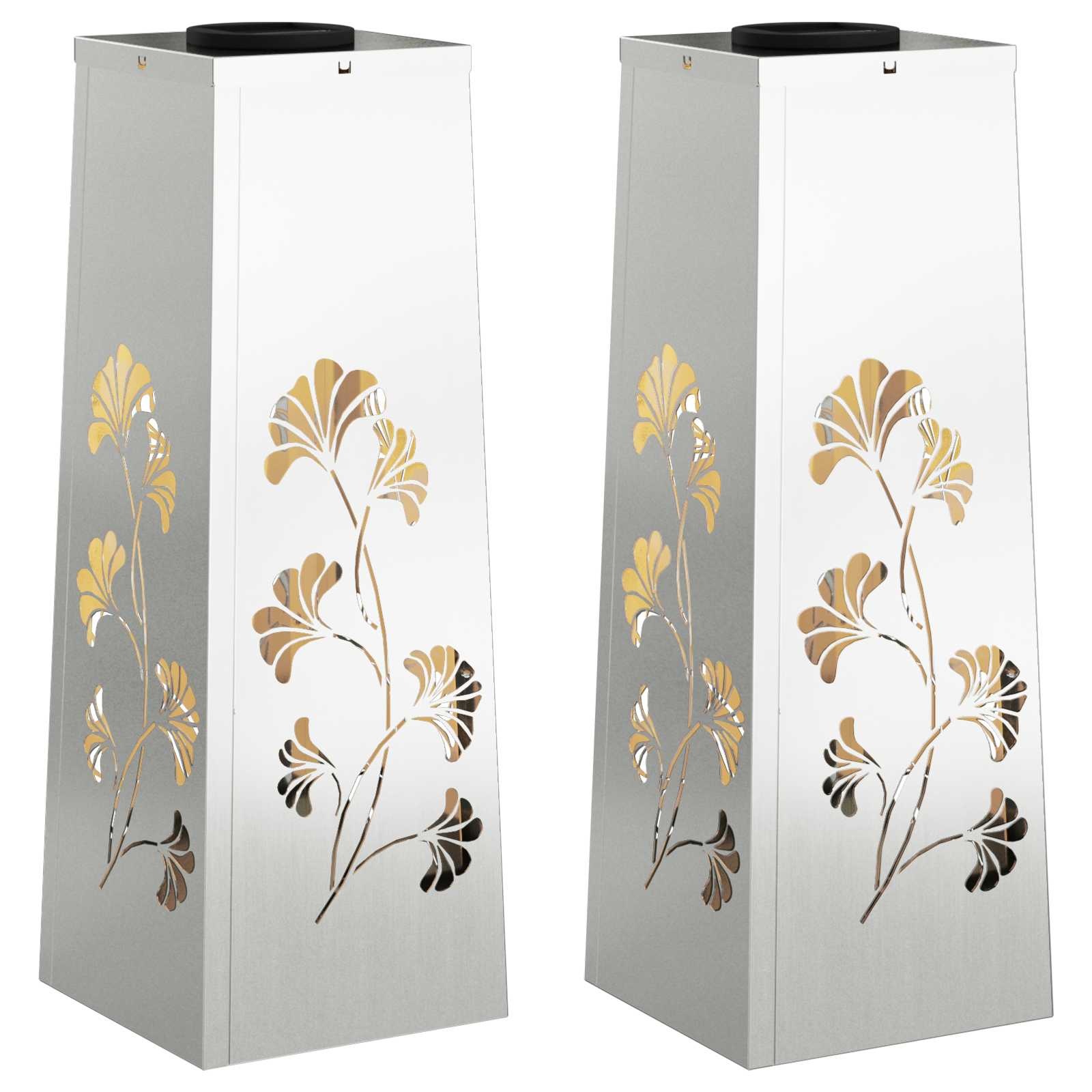 VidaXL Solar LED Pad Licht 2 pcs Gegalvaniseerd Gegalvaniseerd