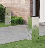 VidaXL Solar LED Pad Licht 2 pcs Roestvrij staal Roestvrij staal