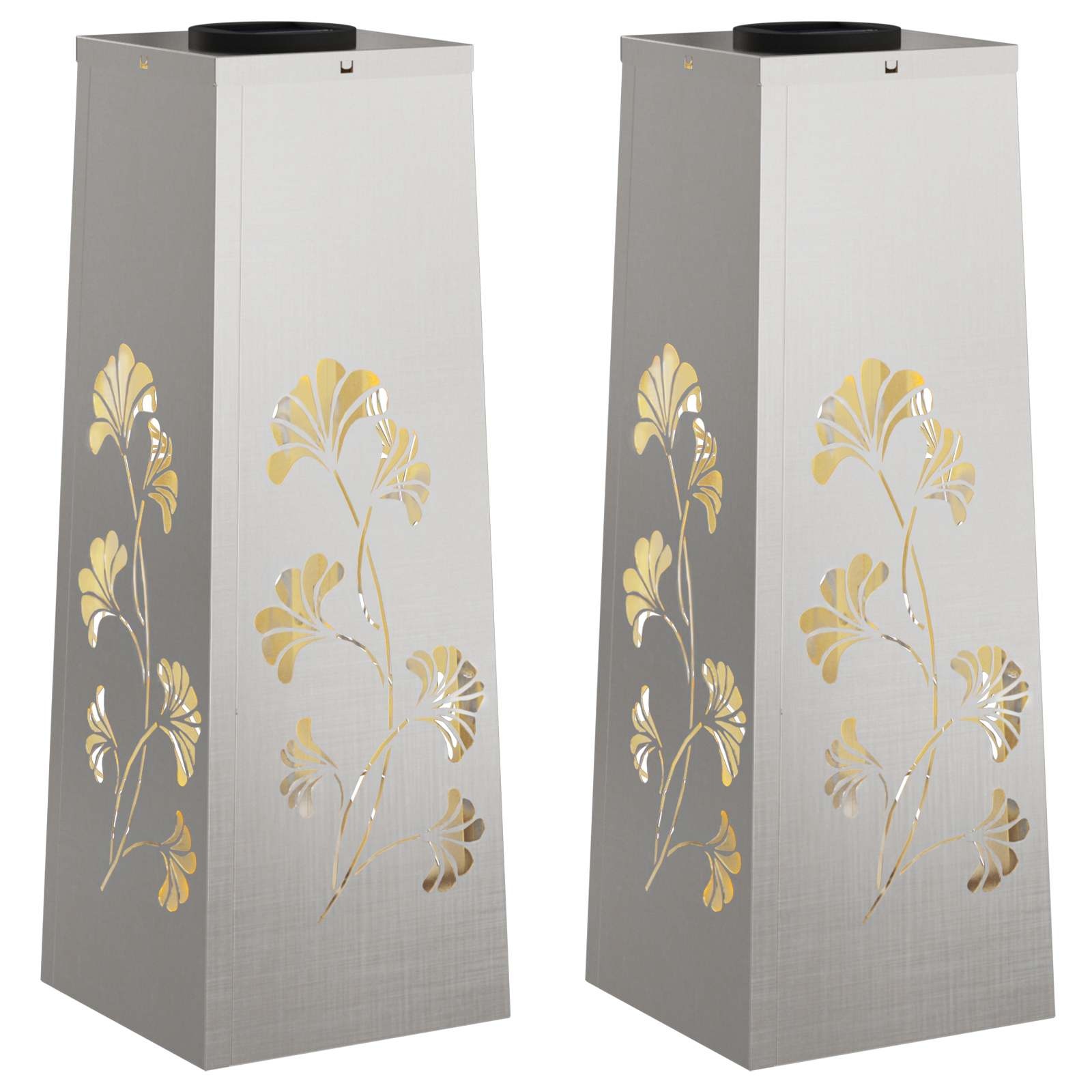 VidaXL Solar LED Pad Licht 2 pcs Roestvrij staal Roestvrij staal