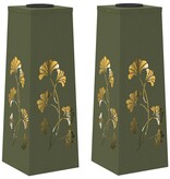 VidaXL Solar LED Pad Licht 2 pcs Olijf Groen Koudgewalst staal