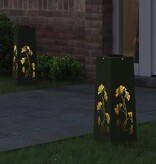 VidaXL Solar LED Pad Licht 2 pcs Olijf Groen Koudgewalst staal