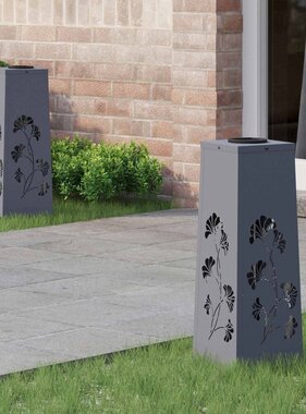 VidaXL Solar LED Pad Licht 2 pcs Antraciet Koudgewalst staal