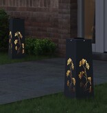 VidaXL Solar LED Pad Licht 2 pcs Antraciet Koudgewalst staal