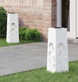 VidaXL Solar LED Pad Licht 2 pcs Wit Koudgewalst staal