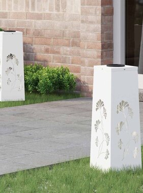 VidaXL Solar LED Pad Licht 2 pcs Wit Koudgewalst staal