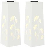 VidaXL Solar LED Pad Licht 2 pcs Wit Koudgewalst staal