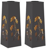 VidaXL Solar LED Pad Licht 2 pcs Zwart Koudgewalst staal