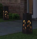 VidaXL Solar LED Pad Licht 2 pcs Zwart Koudgewalst staal