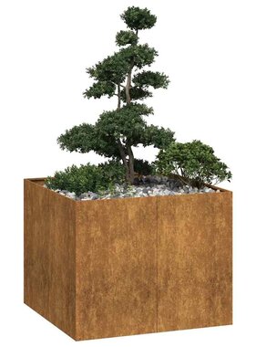 VidaXL Plantenbak roestig 100x100x80 cm weervast staal