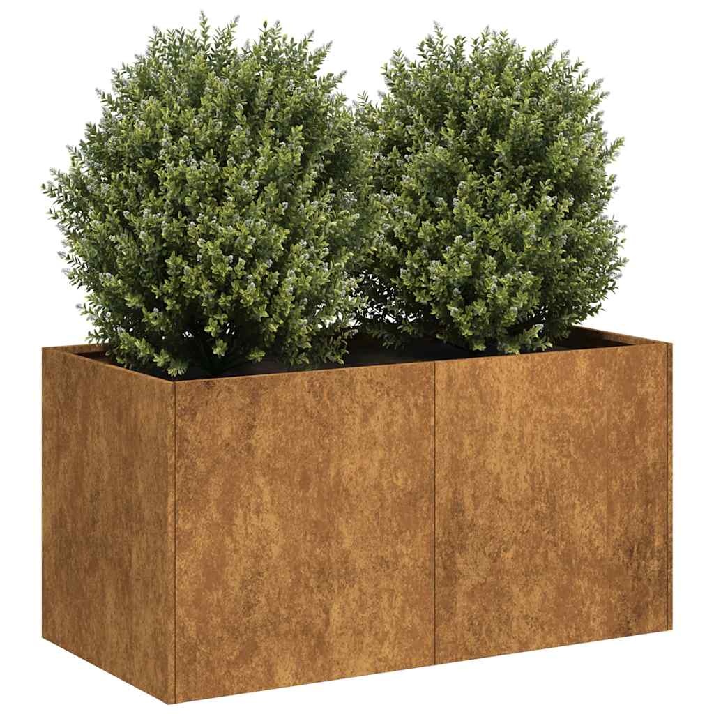 VidaXL Plantenbak roestig 80x40x40 cm weervast staal