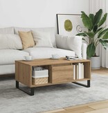 VidaXL Salontafel 90x50x36,5 cm bewerkt hout artisanaal eikenkleurig