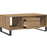 VidaXL Salontafel 90x50x36,5 cm bewerkt hout artisanaal eikenkleurig