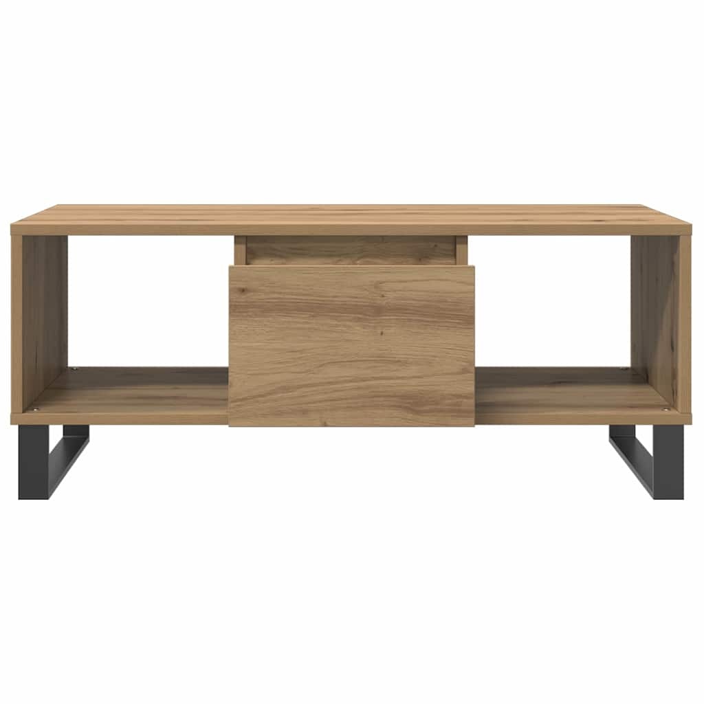 VidaXL Salontafel 90x50x36,5 cm bewerkt hout artisanaal eikenkleurig