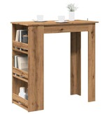 VidaXL Bartafel met opbergrek 102x50x103,5 cm artisanaal eikenkleurig