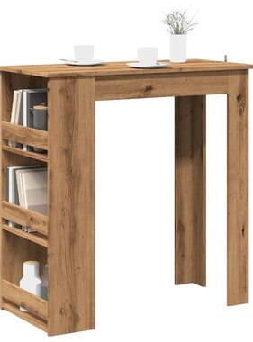VidaXL Bartafel met opbergrek 102x50x103,5 cm artisanaal eikenkleurig