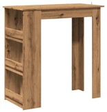 VidaXL Bartafel met opbergrek 102x50x103,5 cm artisanaal eikenkleurig