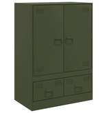 VidaXL Hoge kast 67x39x95 cm staal olijfgroen