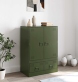VidaXL Hoge kast 67x39x95 cm staal olijfgroen