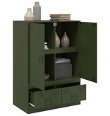 VidaXL Hoge kast 67x39x95 cm staal olijfgroen