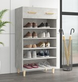 VidaXL Schoenenkast 60x35x105 cm bewerkt hout betongrijs
