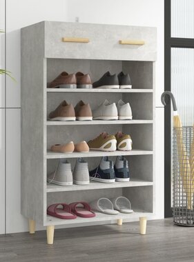VidaXL Schoenenkast 60x35x105 cm bewerkt hout betongrijs