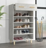 VidaXL Schoenenkast 60x35x105 cm bewerkt hout betongrijs
