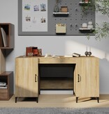VidaXL Bureau 140x50x75 cm bewerkt hout sonoma eikenkleurig