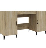 VidaXL Bureau 140x50x75 cm bewerkt hout sonoma eikenkleurig