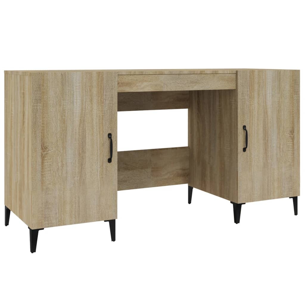 VidaXL Bureau 140x50x75 cm bewerkt hout sonoma eikenkleurig