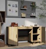 VidaXL Bureau 140x50x75 cm bewerkt hout sonoma eikenkleurig