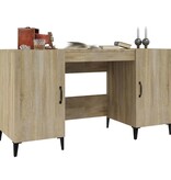 VidaXL Bureau 140x50x75 cm bewerkt hout sonoma eikenkleurig