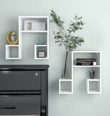 VidaXL Wandschappen 2 st 50x15x50 cm bewerkt hout wit