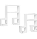 VidaXL Wandschappen 2 st 50x15x50 cm bewerkt hout wit
