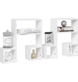 VidaXL Wandschappen 2 st 50x15x50 cm bewerkt hout wit