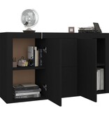 VidaXL Dressoir 120x36x69 cm bewerkt hout zwart