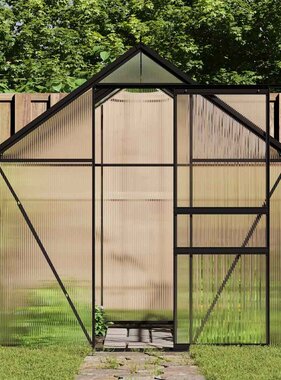 VidaXL Tuinkas met basisframe 4,75 m² aluminium antracietkleurig