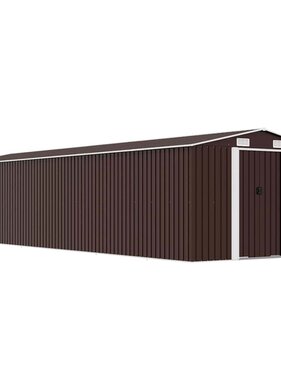 VidaXL Tuinschuur 257x779x181 cm gegalvaniseerd staal bruin