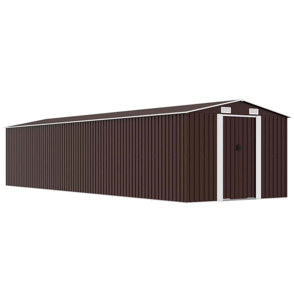 VidaXL Tuinschuur 257x779x181 cm gegalvaniseerd staal bruin