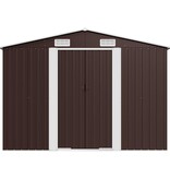 VidaXL Tuinschuur 257x779x181 cm gegalvaniseerd staal bruin