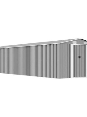 VidaXL Tuinschuur 257x779x181 cm gegalvaniseerd staal grijs