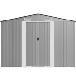 VidaXL Tuinschuur 257x779x181 cm gegalvaniseerd staal grijs