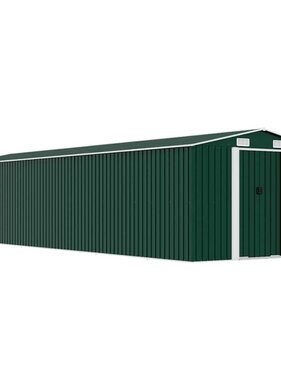 VidaXL Tuinschuur 257x779x181 cm gegalvaniseerd staal groen