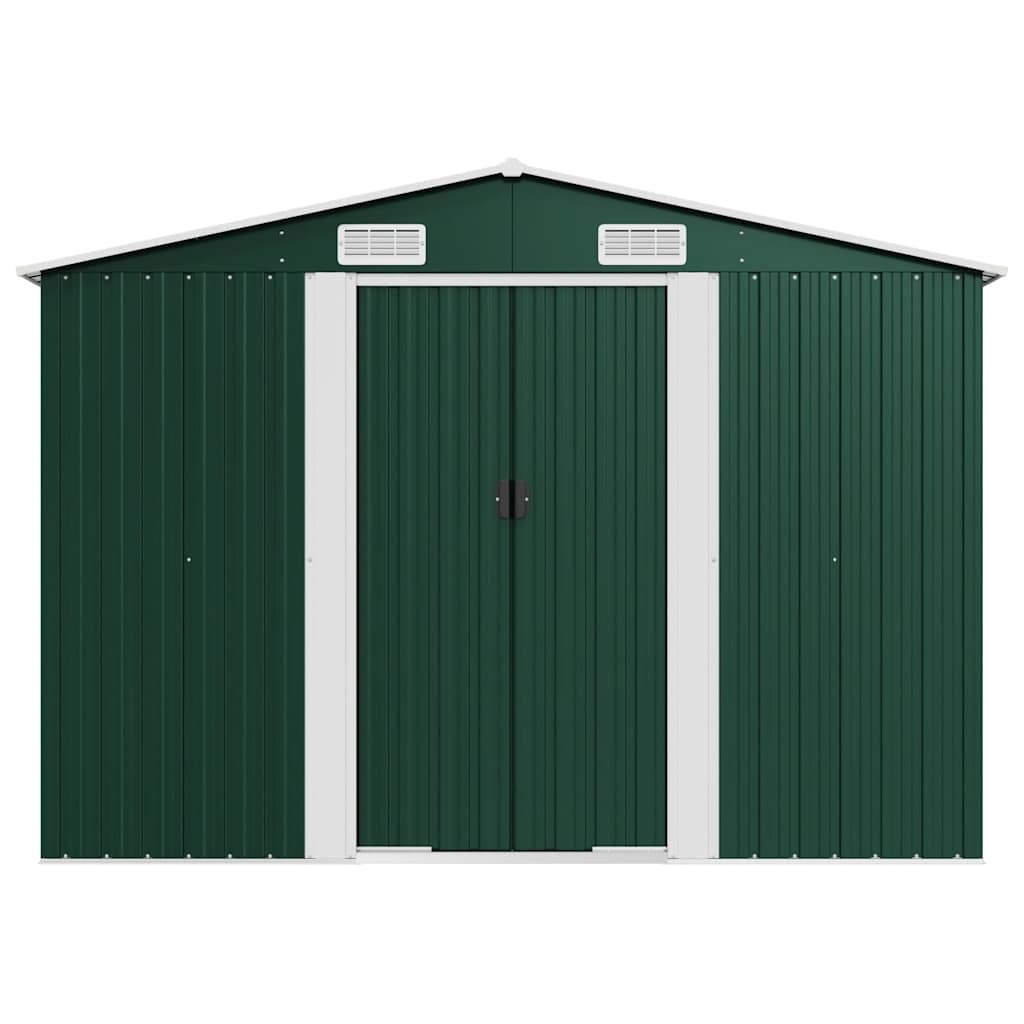 VidaXL Tuinschuur 257x779x181 cm gegalvaniseerd staal groen