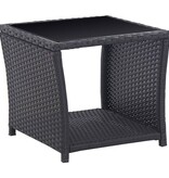 VidaXL 3-delige Bistroset met kussens poly rattan zwart